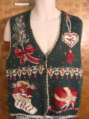 80s Decorations Funny Christmas Sweater Vest
