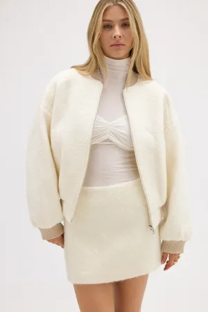 Alanna Boucle Bomber - Oatmeal