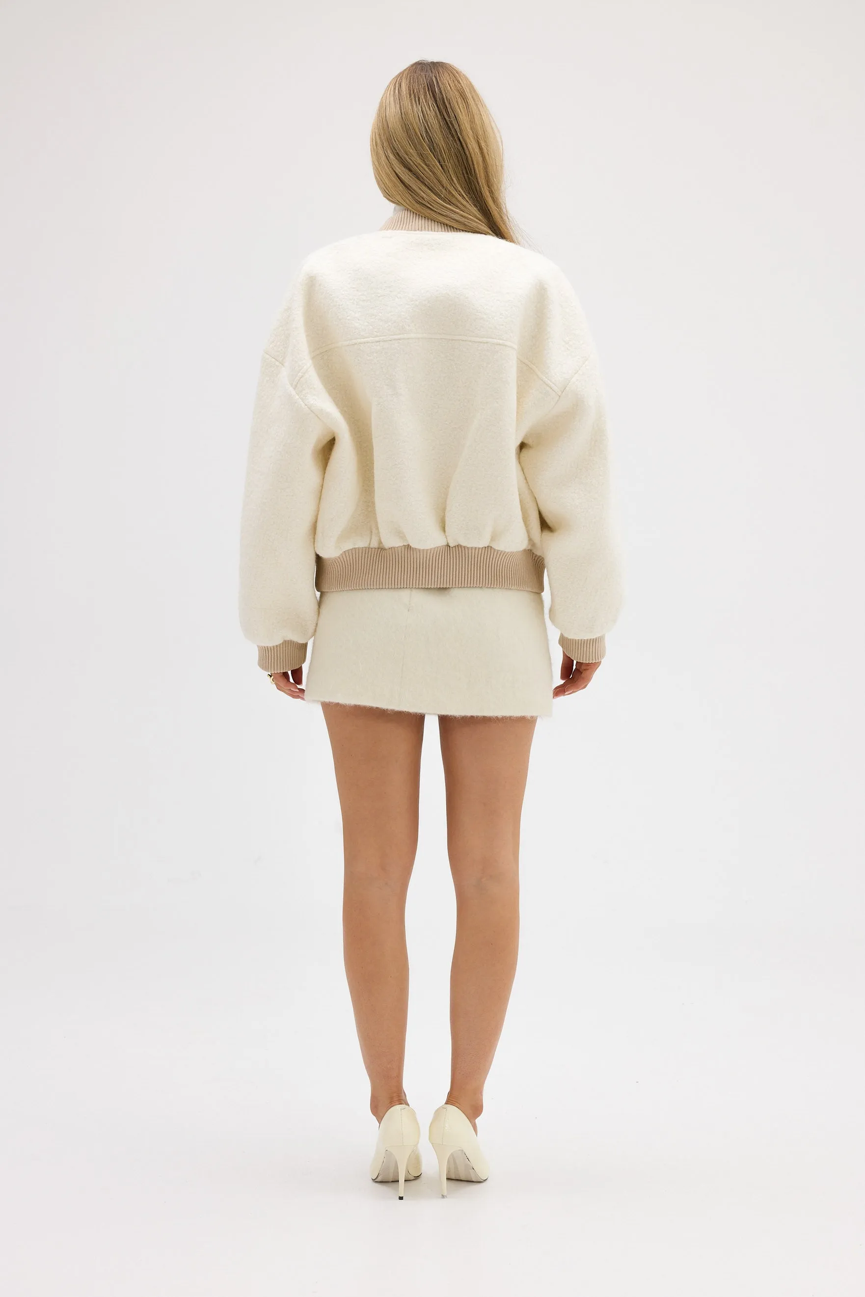 Alanna Boucle Bomber - Oatmeal