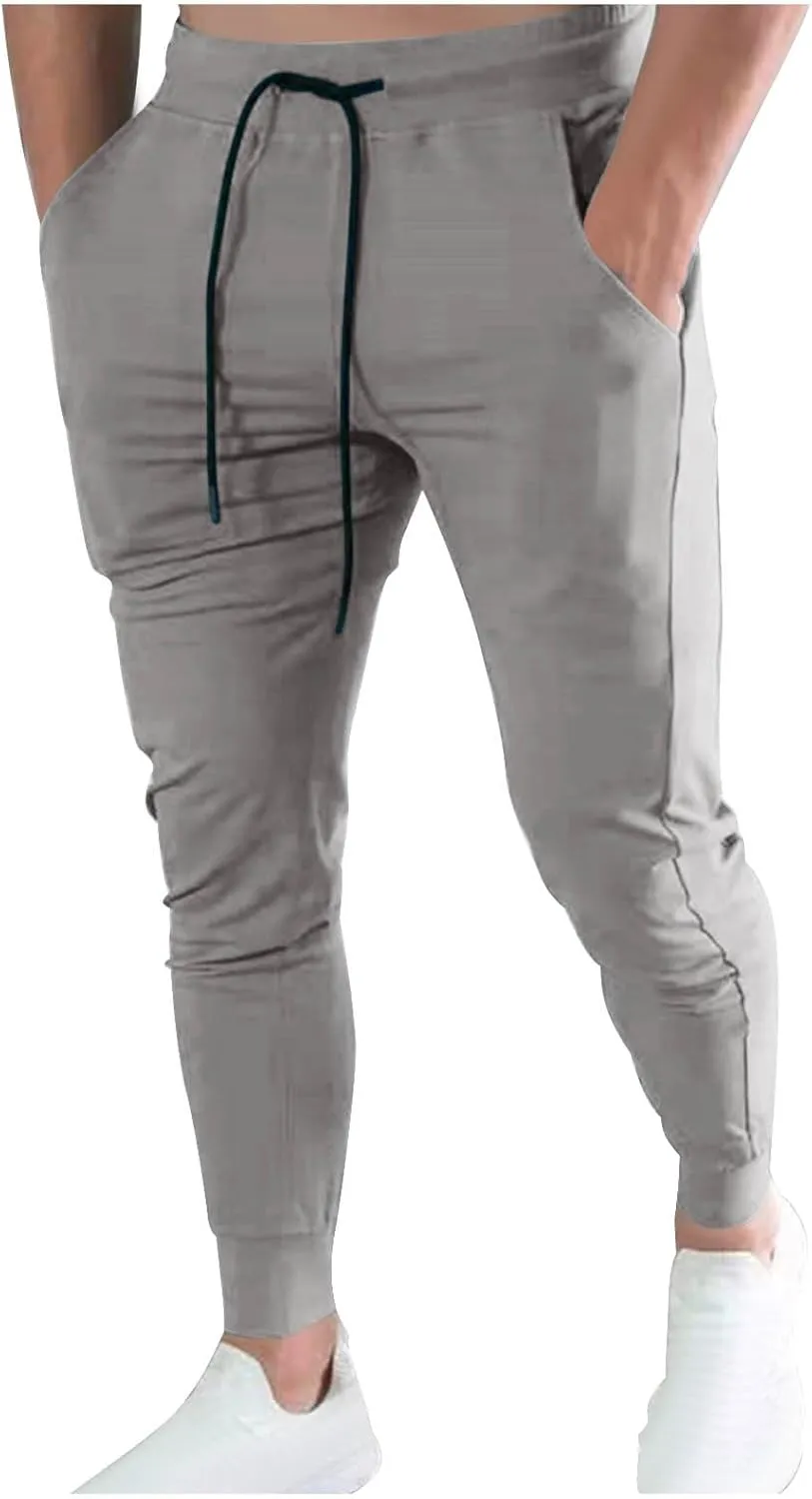 CAITS Mens Jogger Pants Slim Fit Sweatpants Tracksuit Bottoms Fitness Running Workout Jogging Trousers Pockets Gym Joggers