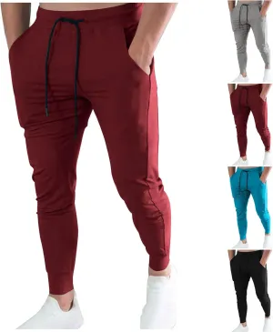 CAITS Mens Jogger Pants Slim Fit Sweatpants Tracksuit Bottoms Fitness Running Workout Jogging Trousers Pockets Gym Joggers