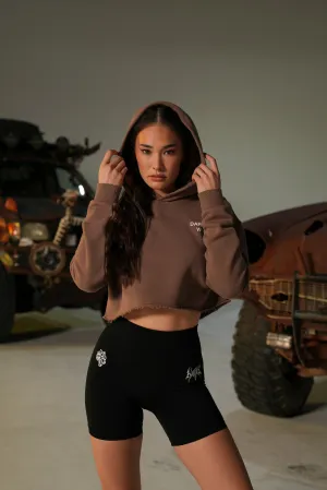 Darc Sport Wolves "Pierce" (Cropped) Hoodie in Norse Brown