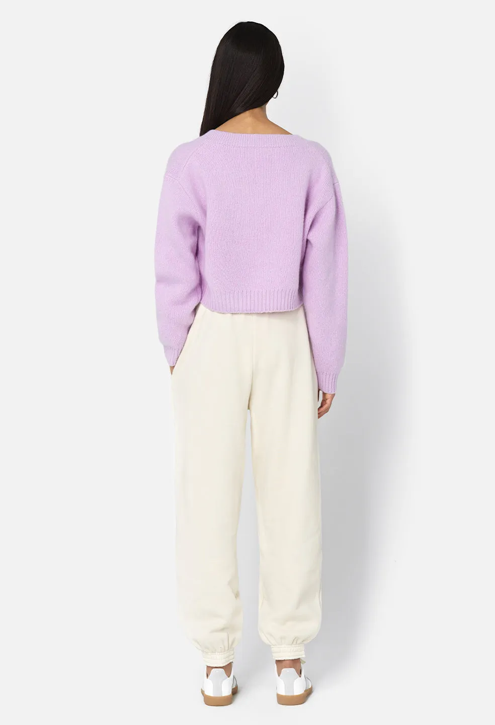 Foggy Wool V Neck Sweater / Blush