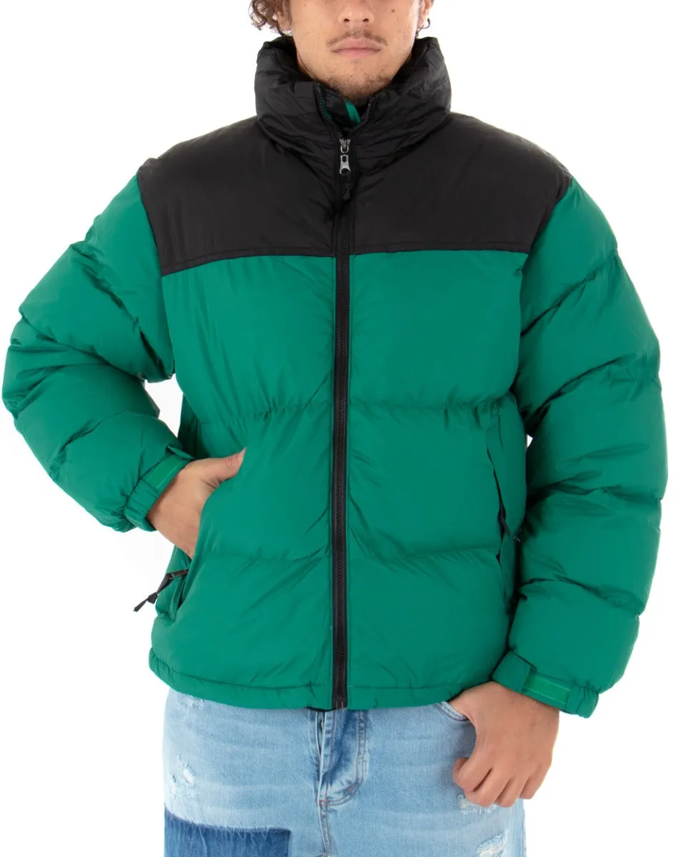 Giubbotto Uomo Bomber Puffer Bicolore Verde Nero Casual GIOSAL-G2627A