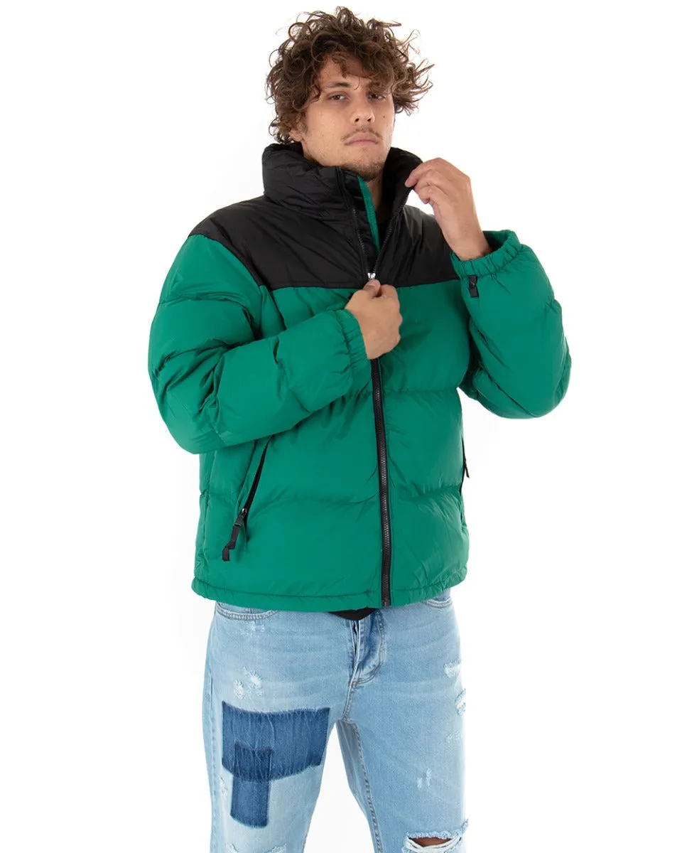 Giubbotto Uomo Bomber Puffer Bicolore Verde Nero Casual GIOSAL-G2627A