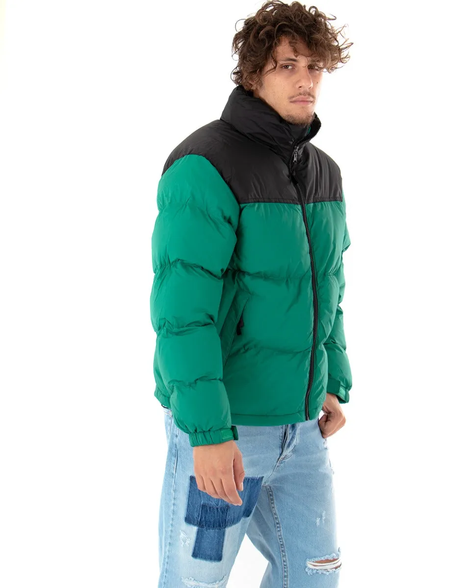 Giubbotto Uomo Bomber Puffer Bicolore Verde Nero Casual GIOSAL-G2627A