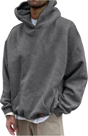 LCMTWX Mens Hoodies Pullover Casual Loose Solid Hooded Sweater Top Heavyweight Fleece Hoodie Sports Hooded Jacket Full Zip