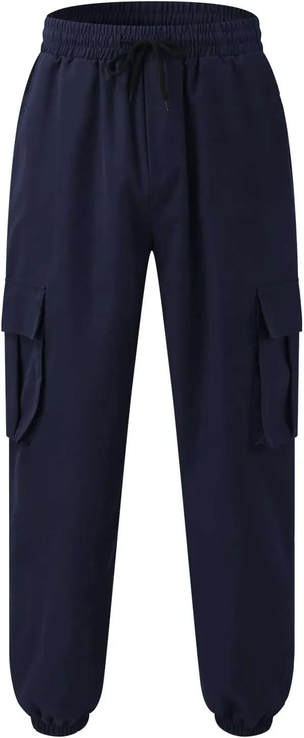 Mens Workout Cargo Sweatpants Cargo Pants Hiking Pant Workout Joggers Men's Reflective Cargo Pants Hiphop Punk Jogger