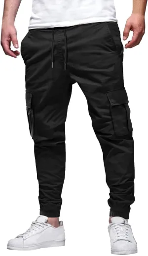 Mens Workout Cargo Sweatpants Cargo Pants Hiking Pant Workout Joggers Men's Reflective Cargo Pants Hiphop Punk Jogger