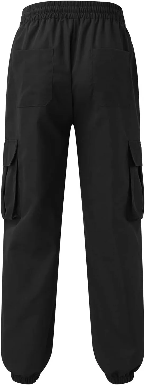 Mens Workout Cargo Sweatpants Cargo Pants Hiking Pant Workout Joggers Men's Reflective Cargo Pants Hiphop Punk Jogger