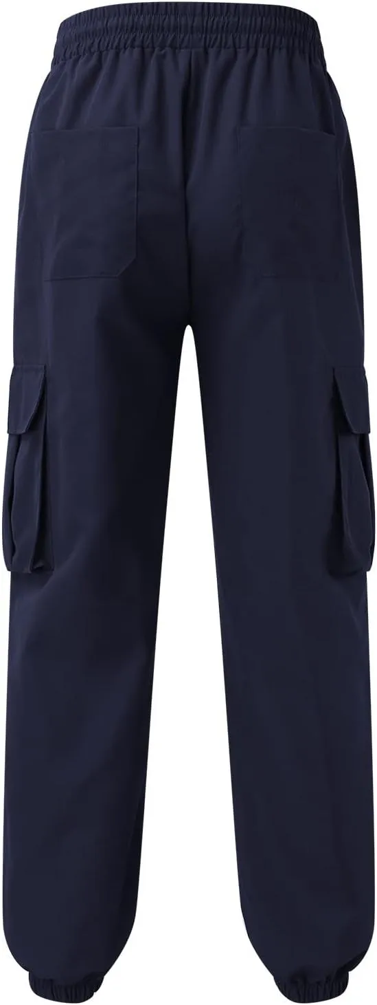 Mens Workout Cargo Sweatpants Cargo Pants Hiking Pant Workout Joggers Men's Reflective Cargo Pants Hiphop Punk Jogger