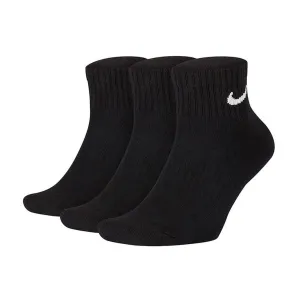 NIKE EVERYDAY CUSHIONED ANKLE SOCKS 3 PACK - BLACK