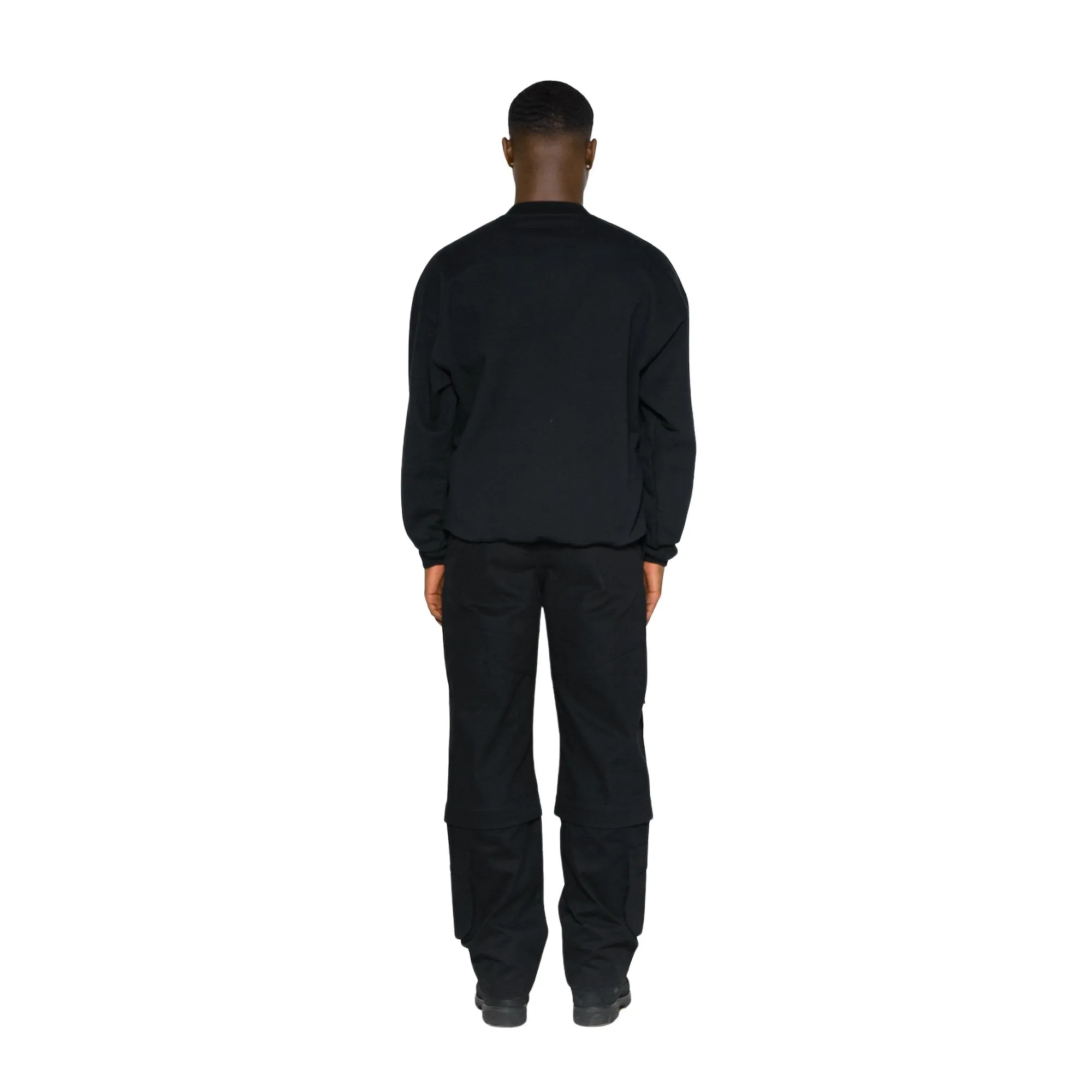Panelled hard cotton cargo trousers - Black