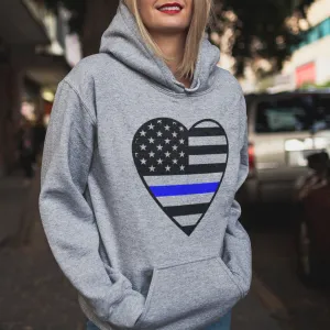 Thin Blue Heart Line Unisex Hoodie