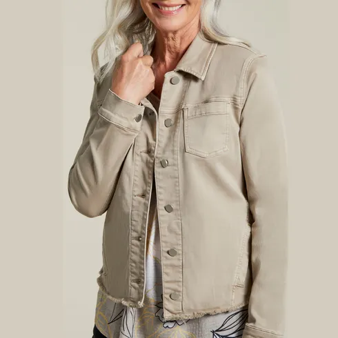 Tribal - L/S BUTTON FRT JACKET-MINK