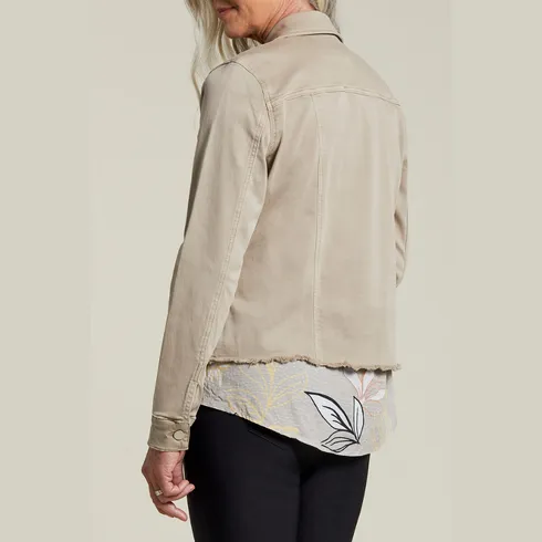 Tribal - L/S BUTTON FRT JACKET-MINK