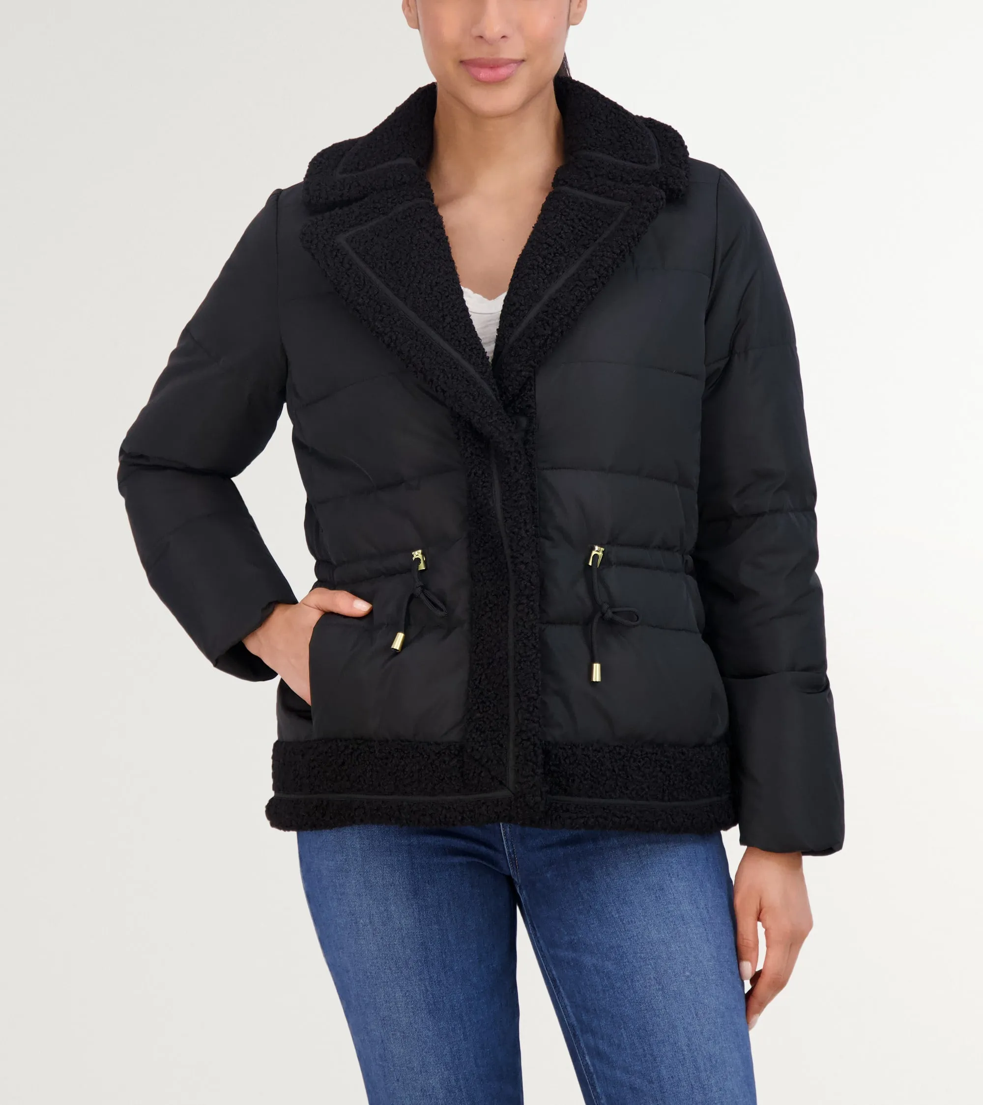 Women's Taffeta Down Faux Fur Jacket