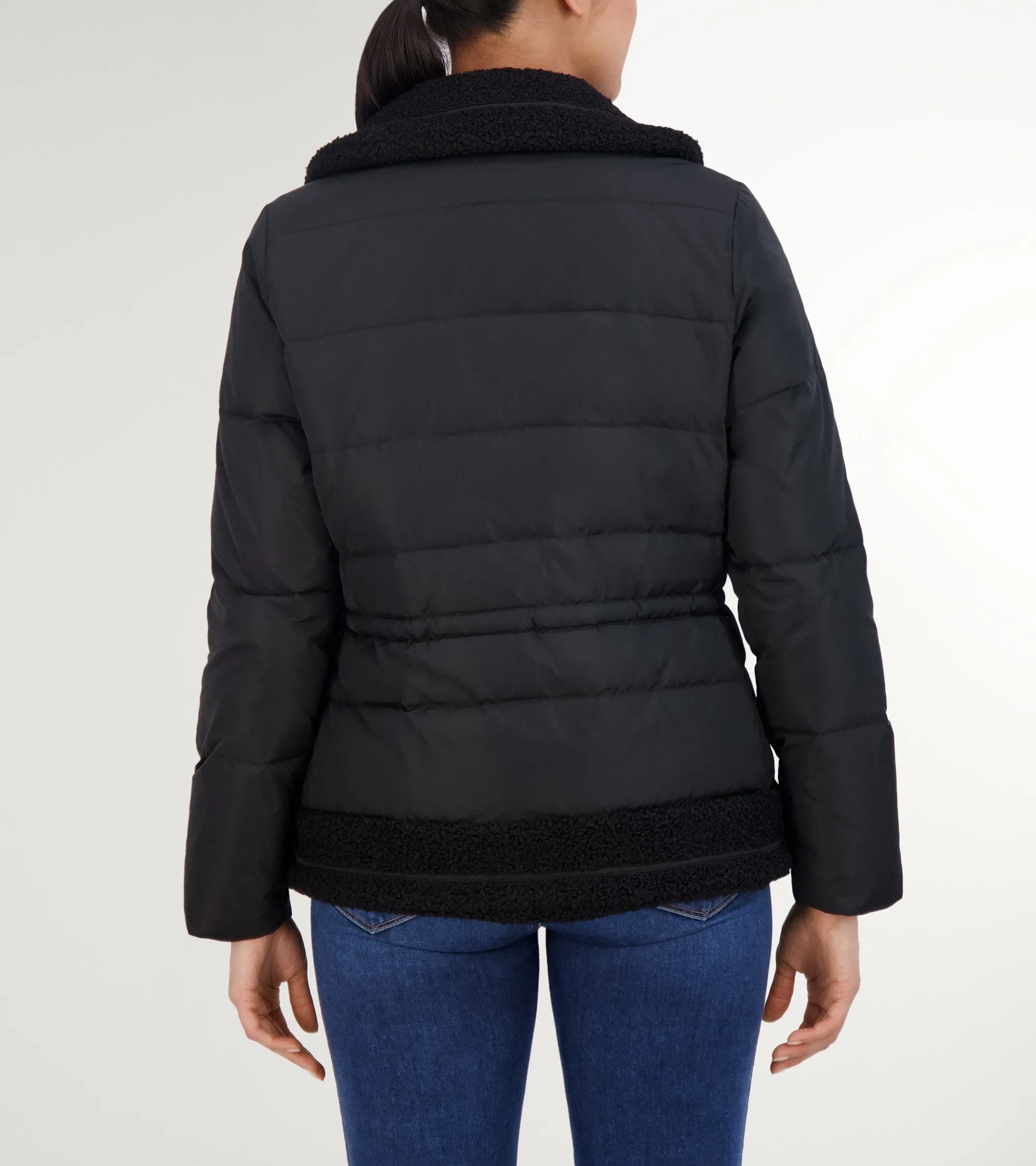 Women's Taffeta Down Faux Fur Jacket