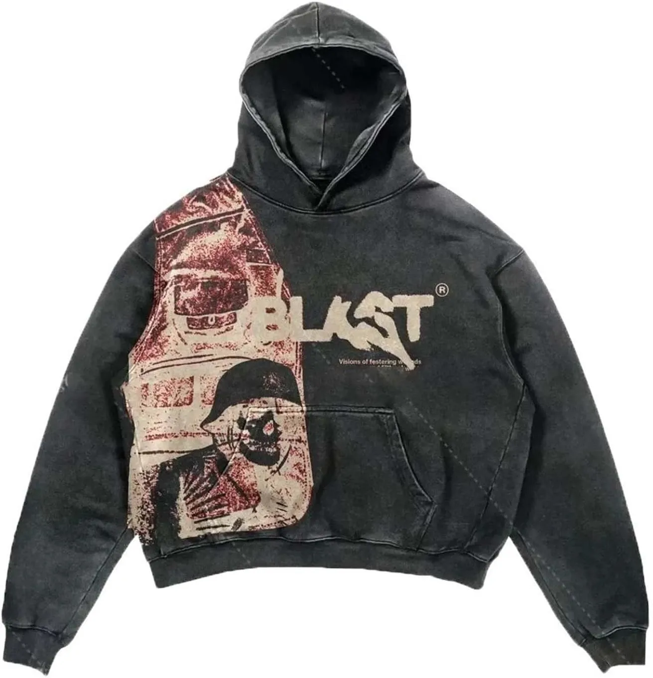 Y2k Camo Hoodie Oversized Graphic Hoodies Emo Clothes Vintage 2000s Sweatshirts Grunge Pullover Streetwear